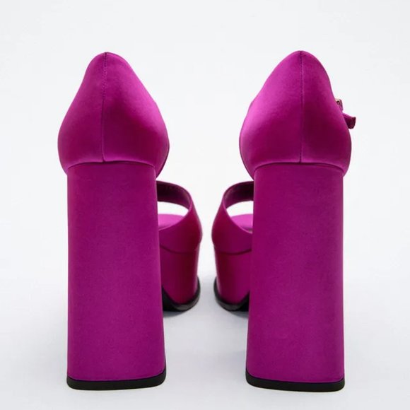 Zara Fuchsia Platform Heels - Picture 4 of 6